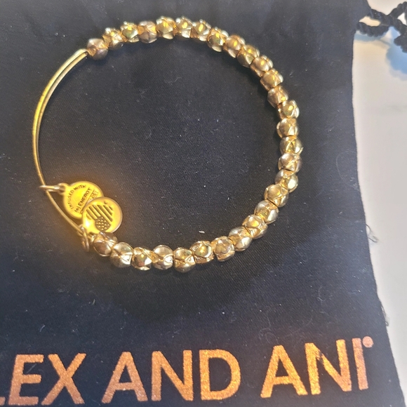 New $28 Alex and Ani Gold Beaded Charm Bracelet - Picture 1 of 2